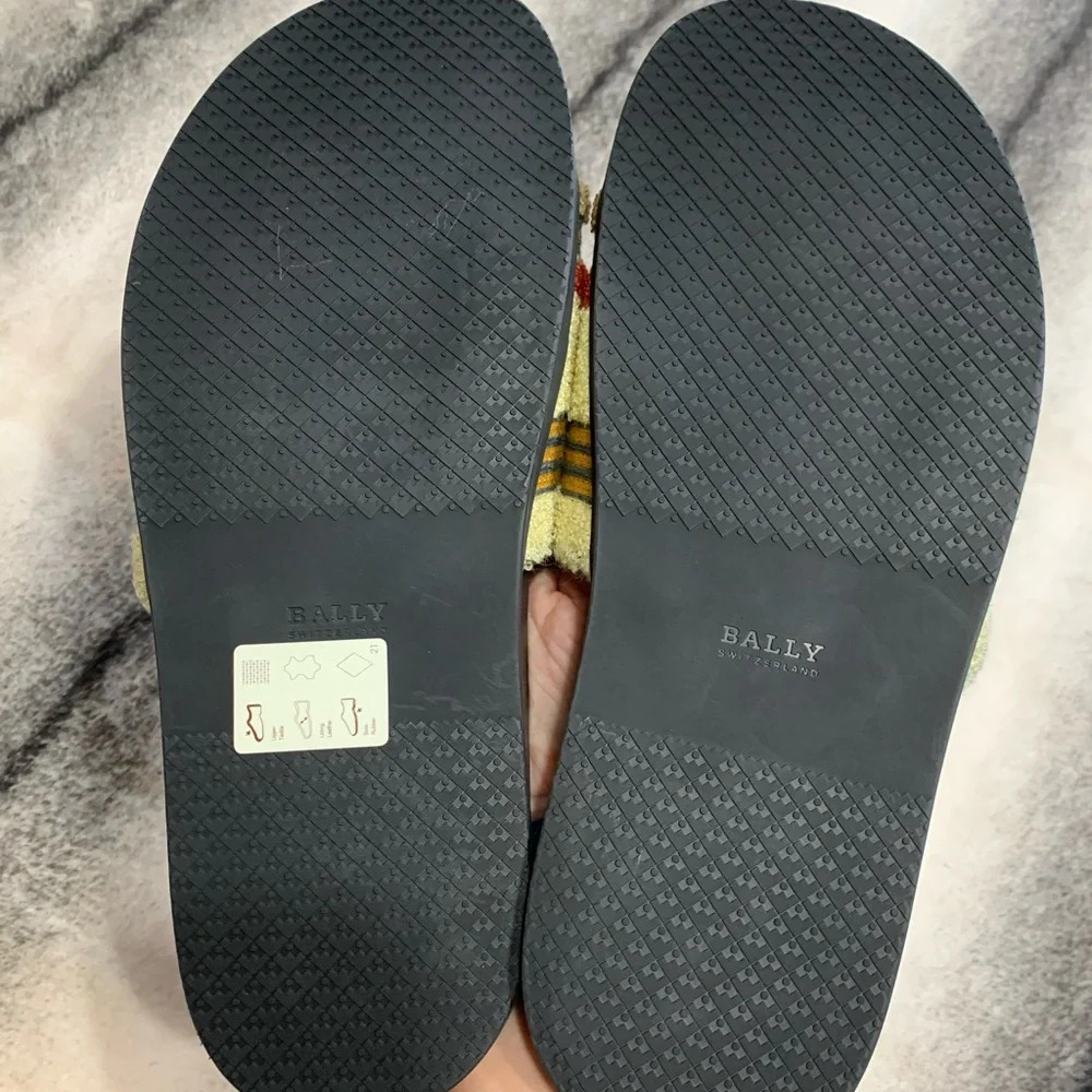 { Bally } Embroidered Logo Pool Slides Ginger